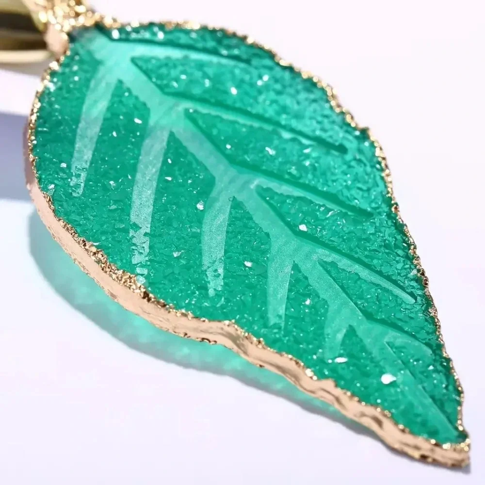 NEW HOST PICK!! 🥳 | Green Druzy‎ Dangle Leaf Earrings